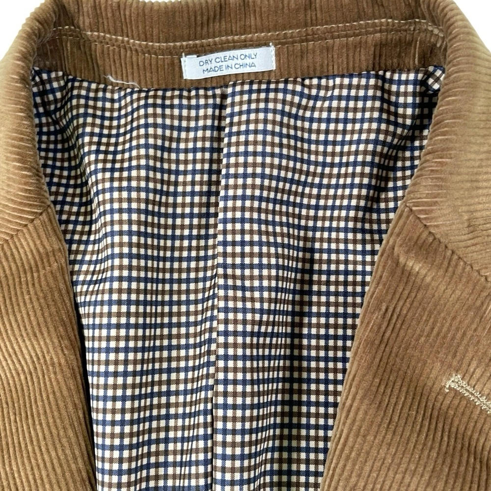 Saddlebred 44L Corduroy Blazer Elbow Patches Heritage Dark Academia Professor - Picture 8 of 13